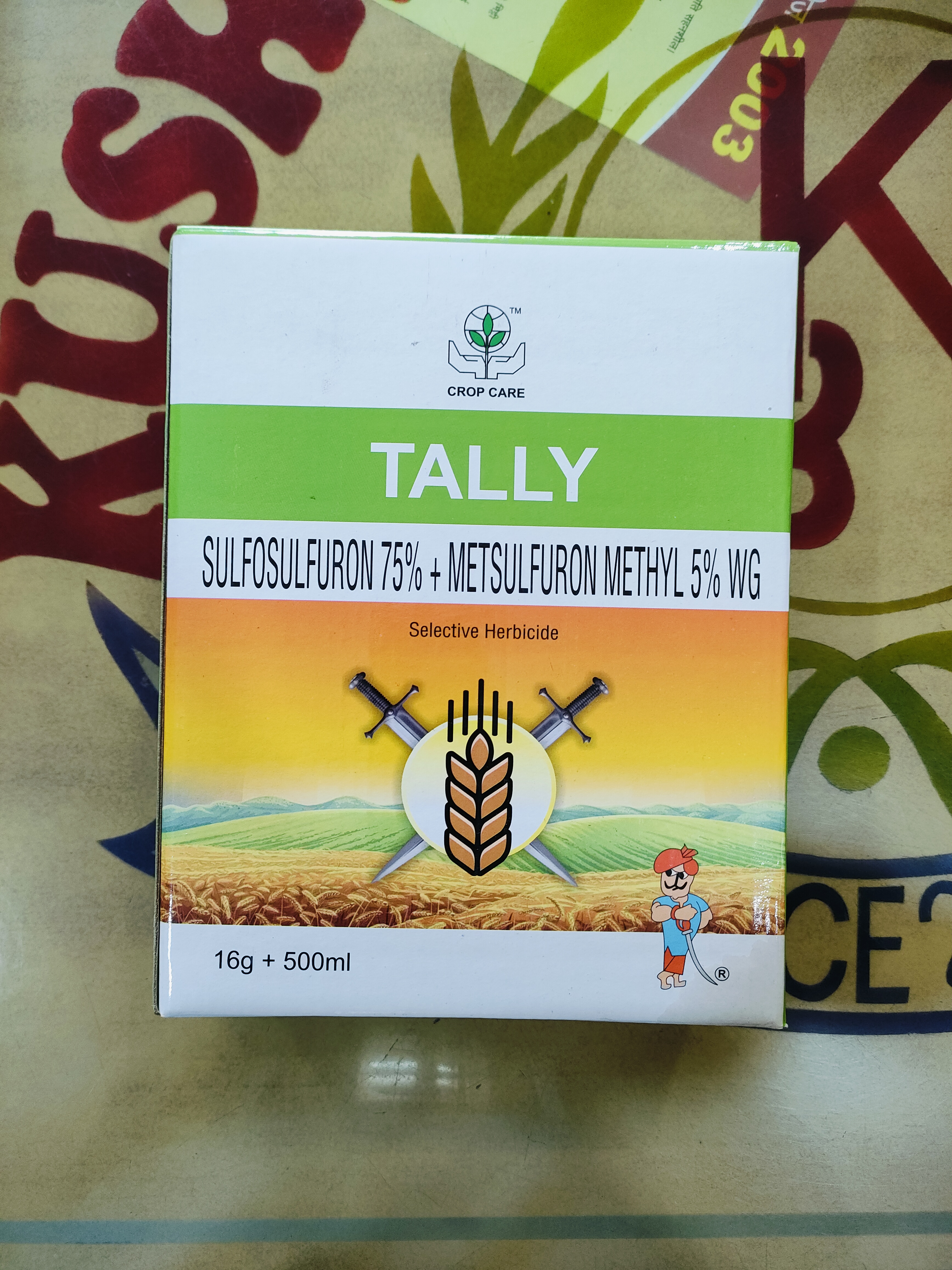 Tally Herbicide - Crop Care | 16g + 500ml | Sulfosulfuron 75% + Metsulfuron Methyl 5% WG