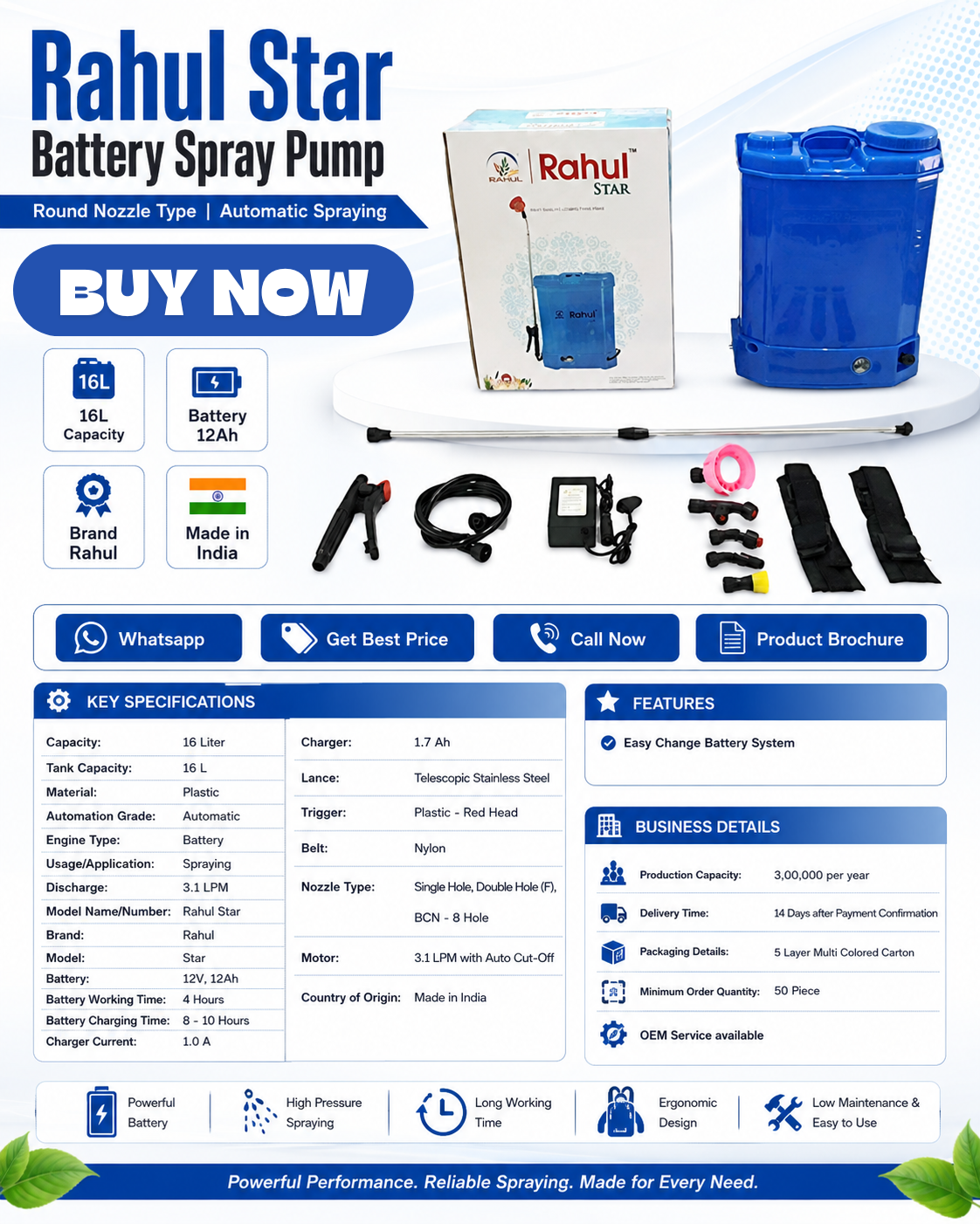 Rahul Star Battery Spray Pump 16L